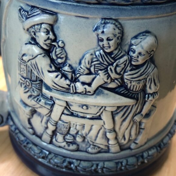 Original Thewalt German Ceramic Stein, Raised Sculpture Design, 1371 - Picture 3 of 16